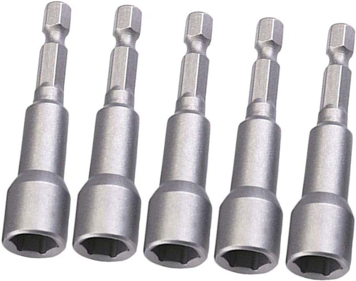 Set van 5 Magnetische Schroevendraaiers met 8 mm 1/4 Inch Hex Bit en Snelle Wisselgroef voor Elektrisch Gereedschap, Accuboormachines en Pneumatische Schroevendraaiers