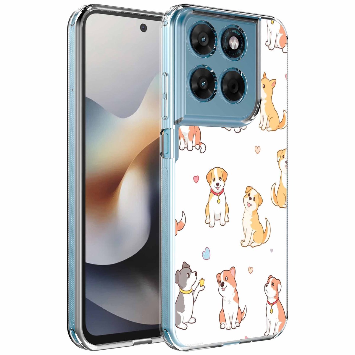 Smartphonica Geschikt voor Motorola Moto G56 Telefoonhoesje met Honden opdruk - Draadloos op te laden - Shockproof Siliconen TPU Strong Case - Sterk Schokbestendig Telefoonhoesje geschikt voor Motorola Moto G56