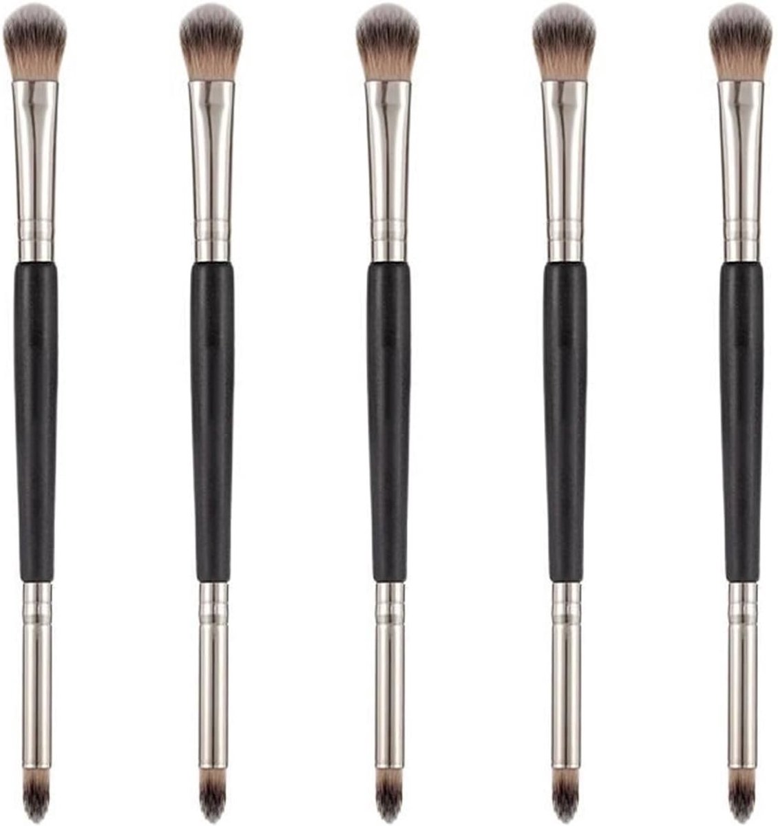 Set van 5 Dubbelzijdige Oogschaduwkwasten - Professionele Make-up Tools voor Oogmake-up, Geschikt voor Dagelijkse Make-up en Schoonheidstyling