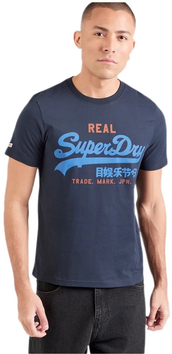 Superdry T-shirt Vl Classic Tee M1012451a Eclipse Mannen Marineblauw
