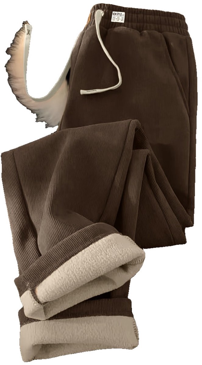 Currero Warme Broek Dames Thermo Fleece Winterbroek Joggingbroek Sweatpants Bruin