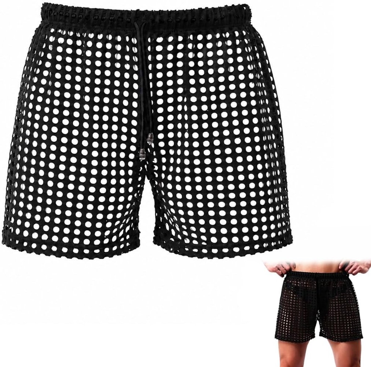 Herenboxershorts van ademend mesh, comfortabele en transparante ondergoed voor casual gebruik (XL)