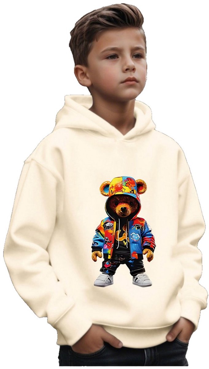 Currero Hoodie Jongens Warme Hoodie Met Capuchon Comfortabele Sweater Casual Trui Pullover Jongenstrui 14-15 Jaar Beige