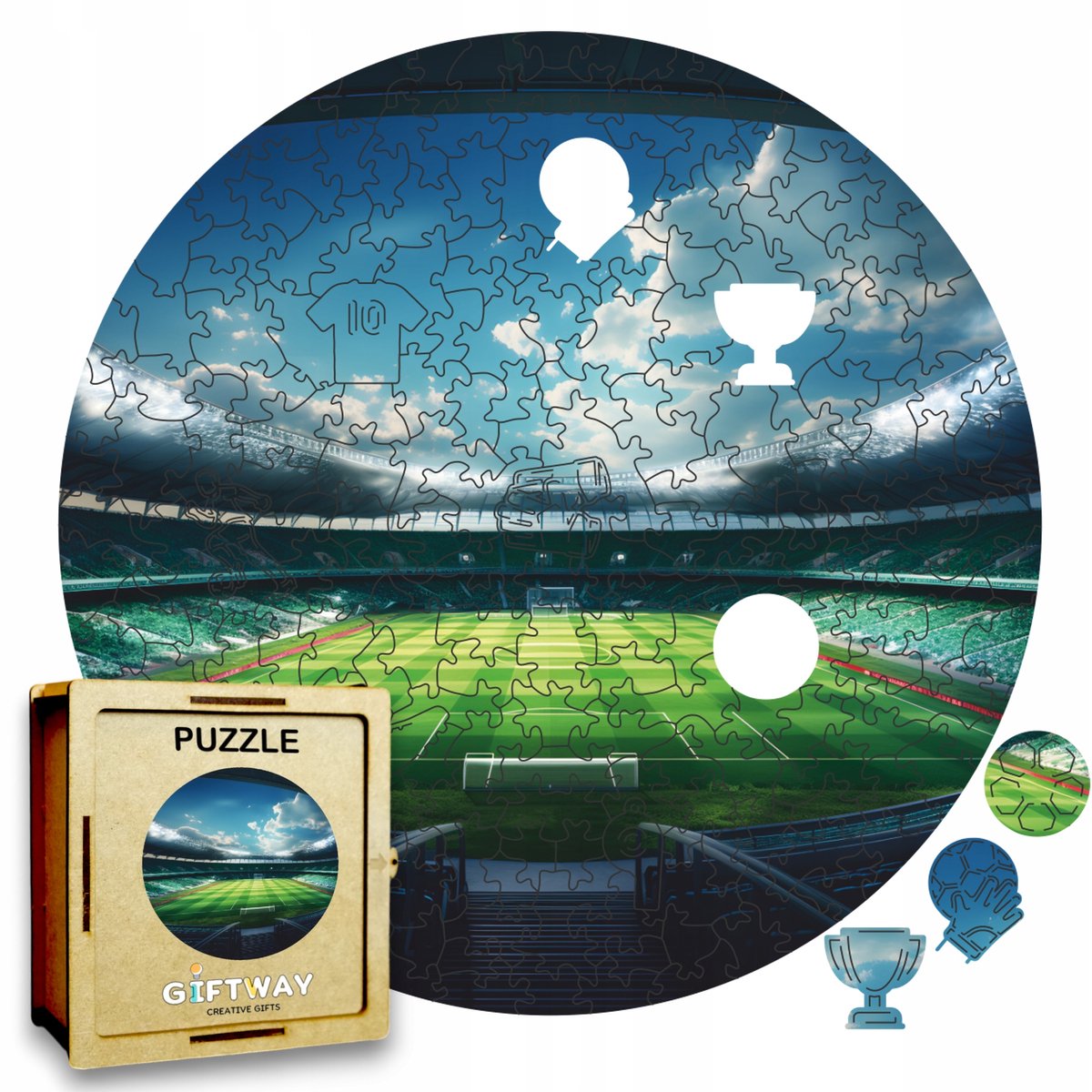 Houten Voetbal Puzzel 215 Stukjes - Unieke Vormen