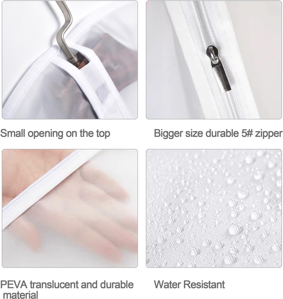 Garment Covers Bag 12 PCS Transparent Waterproof Dustproof Dresses Storage Bags for Wardrobe Storage Suit Covers for - ShopVlot