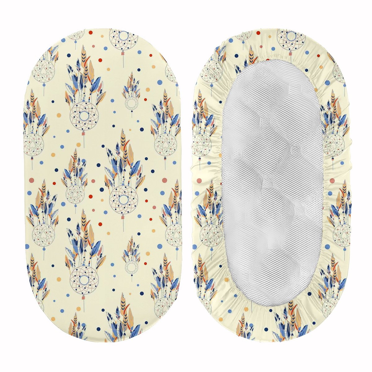 Merkloos baby wiegje hoeslaken 38x80 cm, 100% katoen