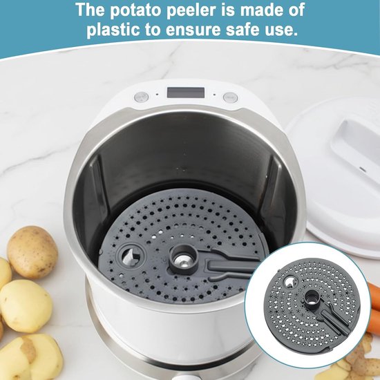 Aardappelschiller opzetstuk voor TM5 TM6 TM31, groenteschiller met kunststof rasp en accessoires voor efficiënt schillen van groenten en fruit — afbeelding 3