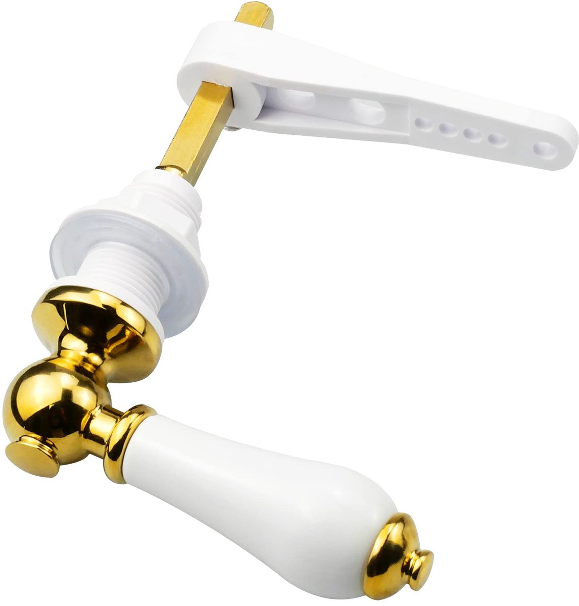 Hinata Gold Plated Metal Handle for Toilet Cistern Lever Flush Handle Replacement Flush Lever Kit Ceramic Handle - ShopVlot