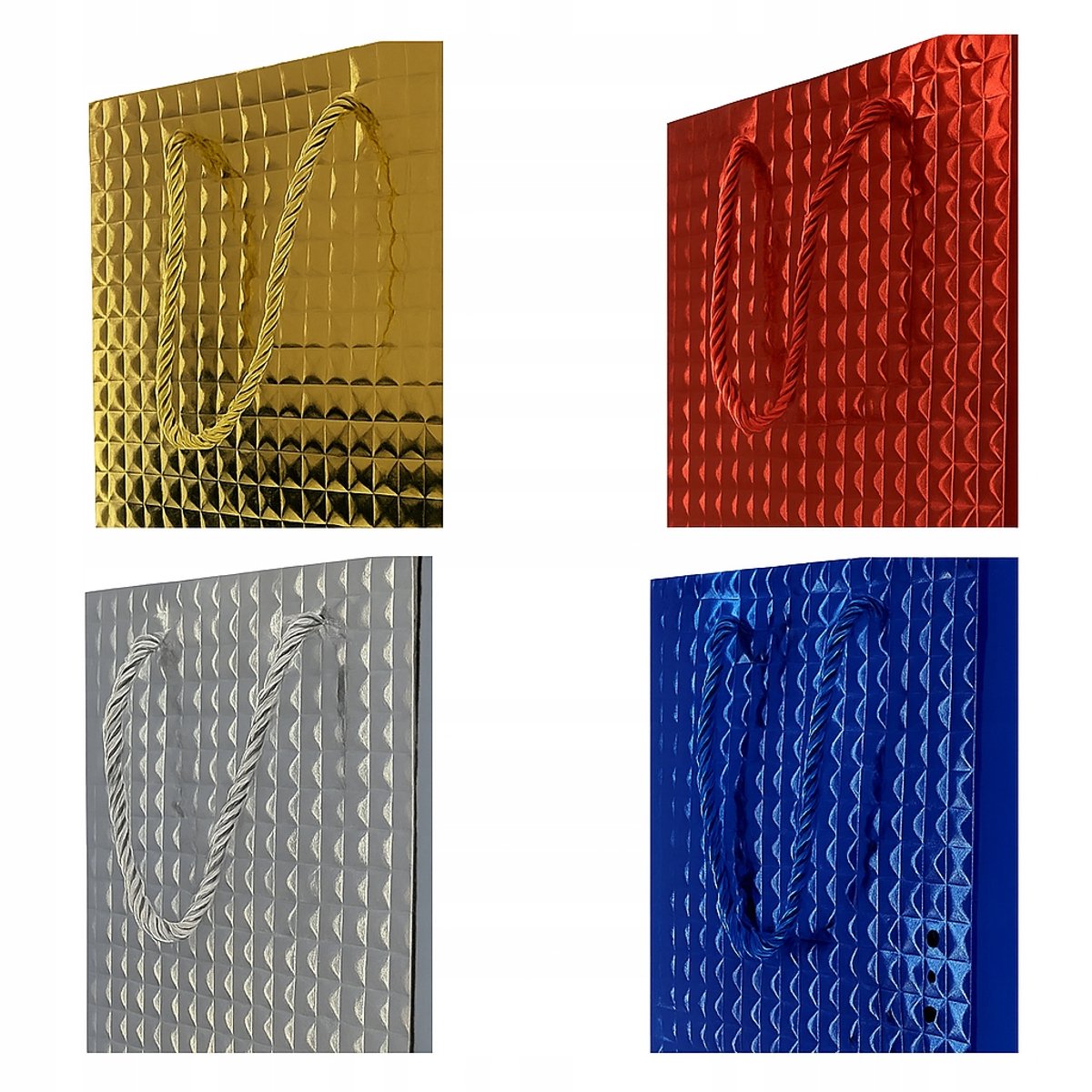 Set van 12 Luxe Cadeauzakjes - Glanzend, Kleurrijk & Stevig (26x10x32cm)