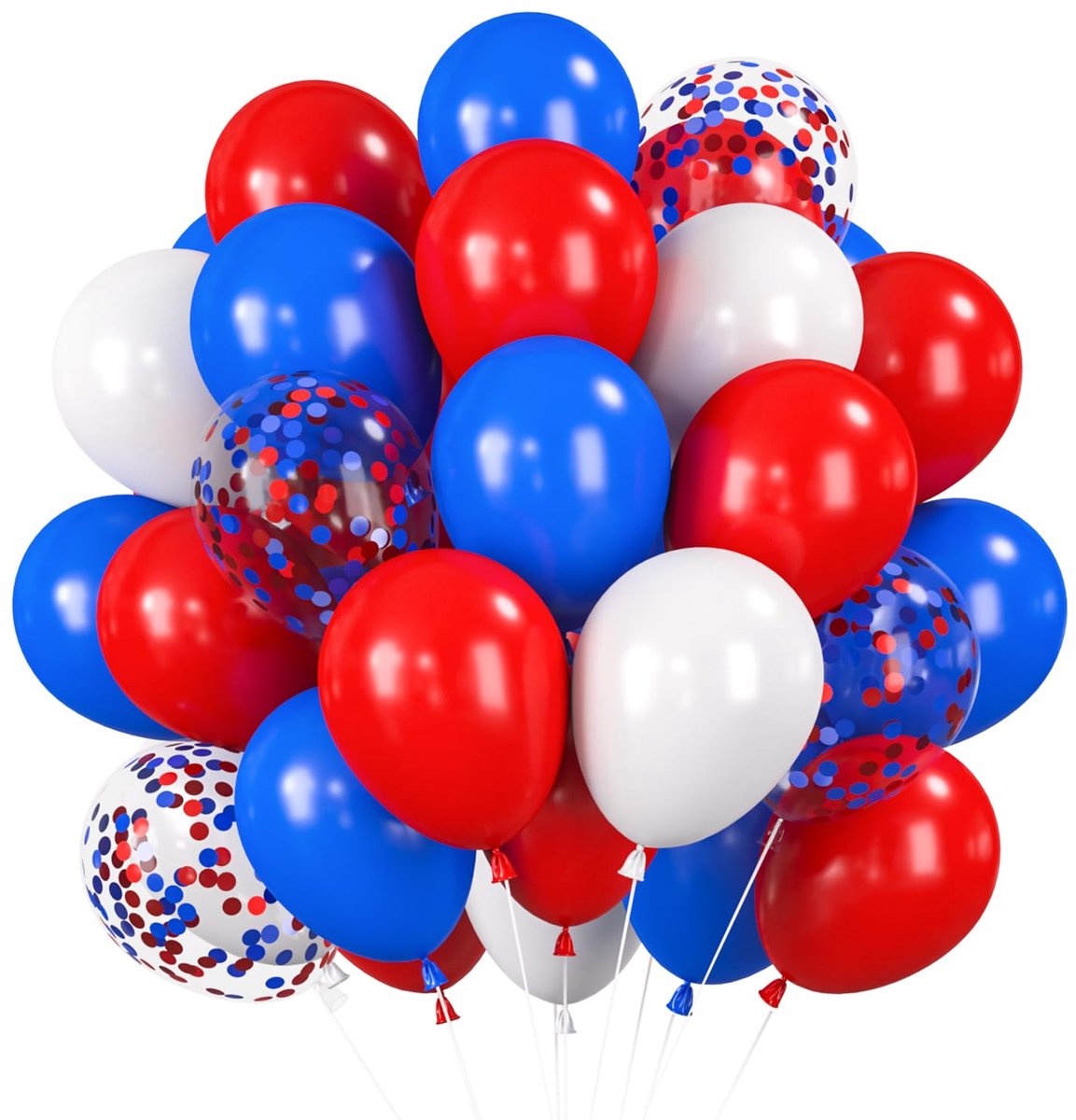 Ballonnen, blauw, rood, wit, 30 stuks, Spider-partyballonnen, 30 cm, rood, blauw, confetti, heliumballonnen voor - ShopVlot