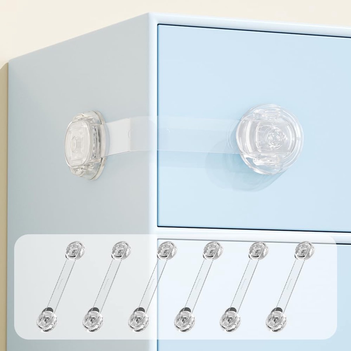 Elzusha - Set van 6 Kindveilige Sloten voor Kasten en Keukenapparatuur
