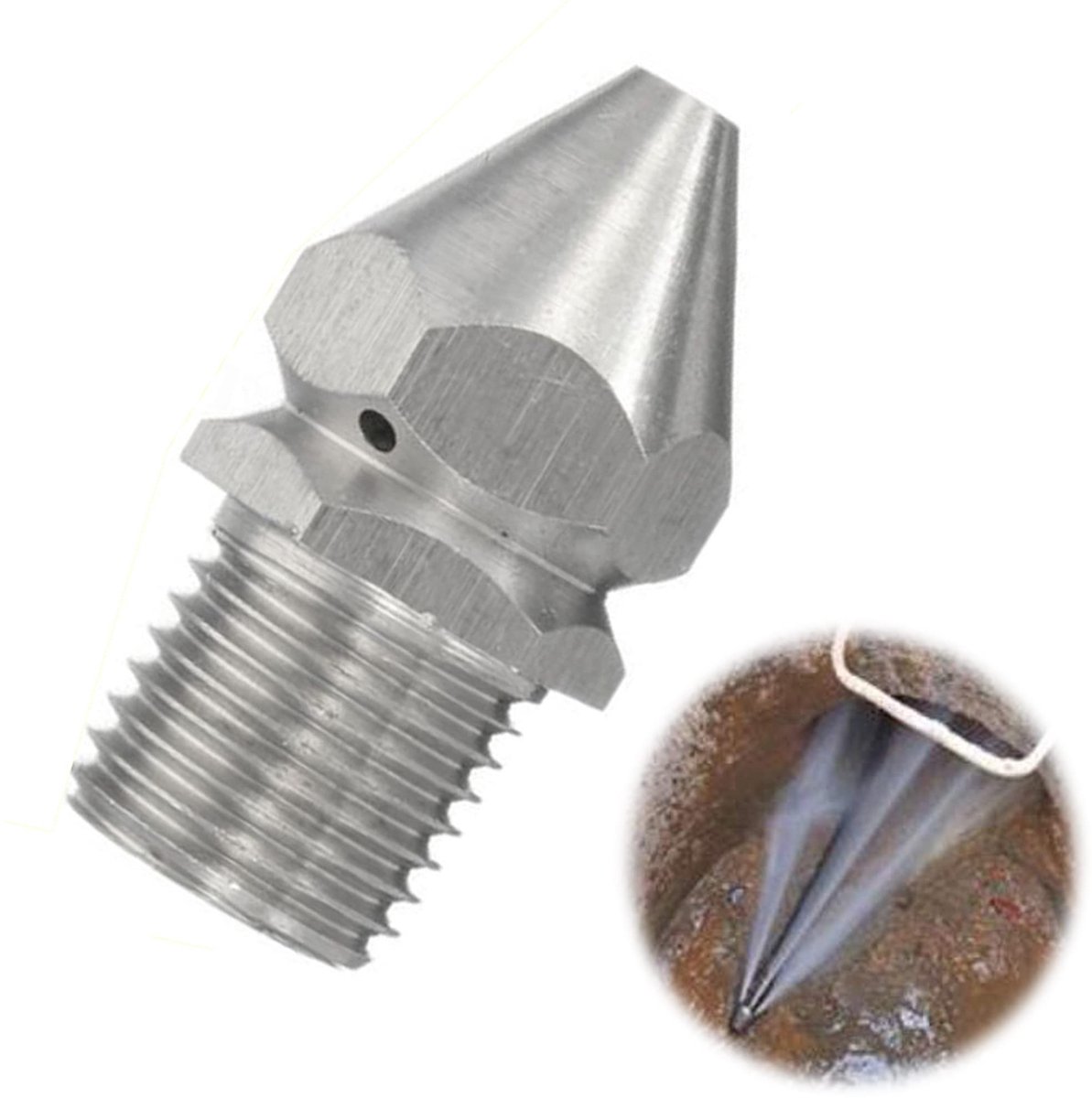 Elzusha - Nozzle voor het Reinigen van Afvoerbuizen - Hoge Druk Spuitmond met 1/4 Draad