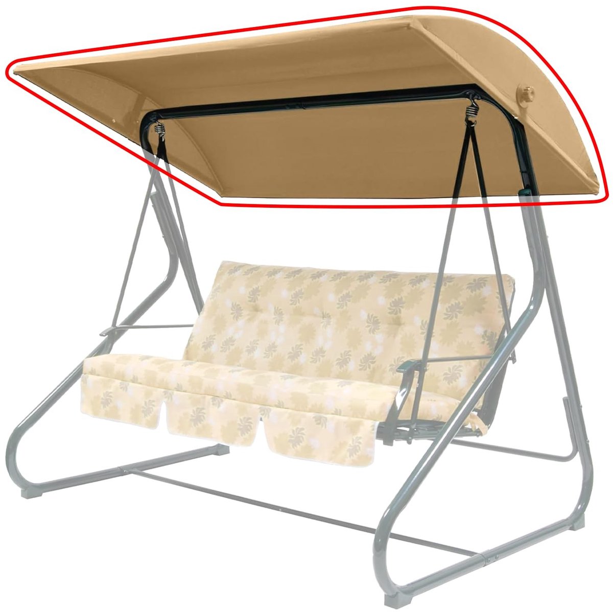Elzusha - Vervangende Tuin Hangmat Canopy Top Cover (Beige, 204 x 117 cm)