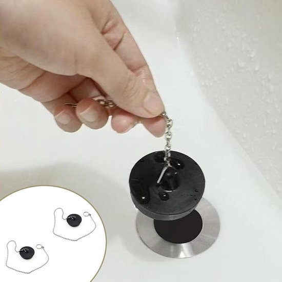 Rubberen Stopper voor Badkuip en Gootsteen - 2 Stuks, 40mm, Afvoerstopper voor Waterdicht Sluiten en Voorkomen van Geurtjes — afbeelding 3
