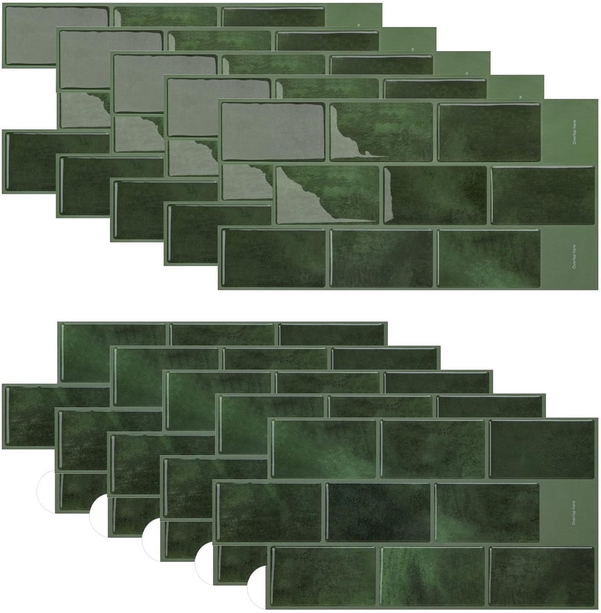 Dailygoods- Tegelstickers 3D - 20 Stuks - 30,5 x 15,3 cm - Dikkere Plaktegels - Zelfklevend - Wanddecoratie Keuken/Slaapkamer
