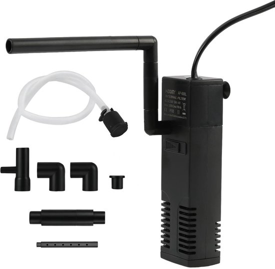 Dailygoods- Aquariumpomp 4 W - Verstelbaar Binnenfilter - Circulerend Filter - 300 l/u Debiet - Voor 60 l Aquaria - Zoet- en Zoutwater - Filterpomp