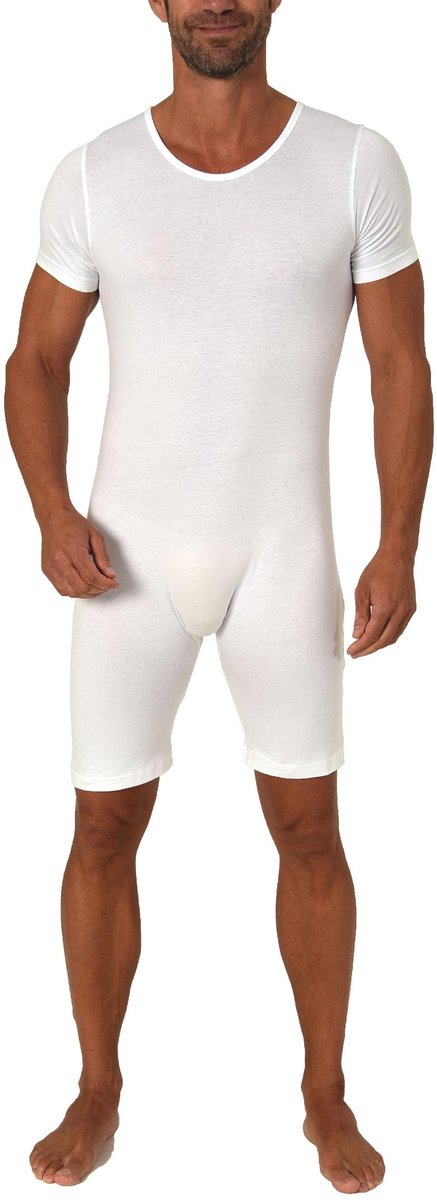 Zorgbody met korte mouwen – unisex – met diagonale ritssluiting op de rug