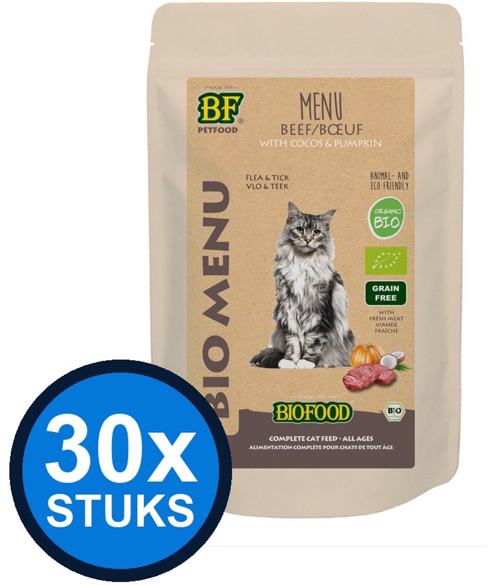 Biofood Biofood - Organic Rund Menu - Kattenvoer Natvoer - 100g