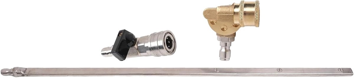 Reinigingsstaaf - Schoonmaakgereedschap - Auto en huis - 3-gaten water-lucht ontwerp - 57 cm - Zilver