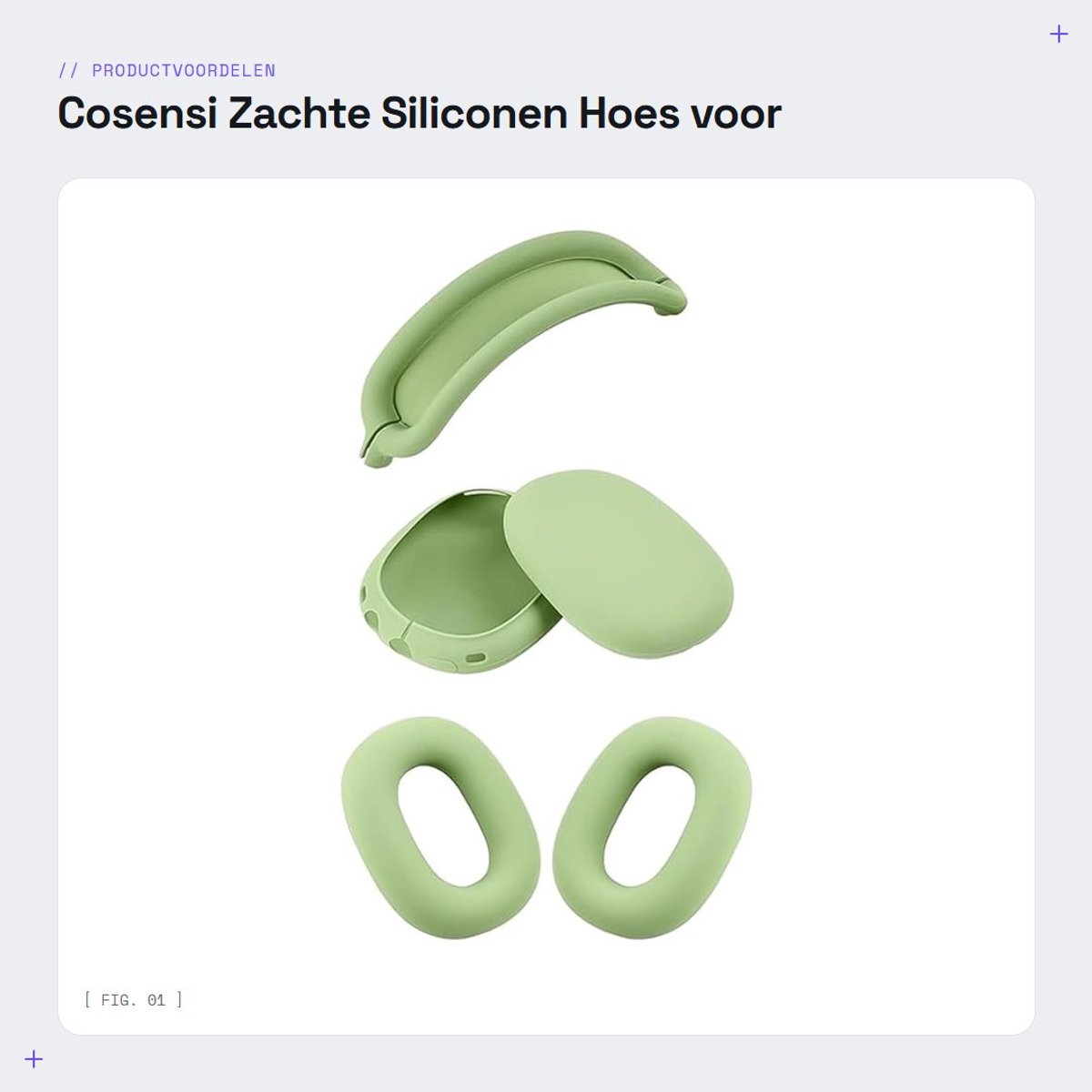 Dailygoods - Zachte Siliconen Hoes voor Koptelefoon, Groene Kleur