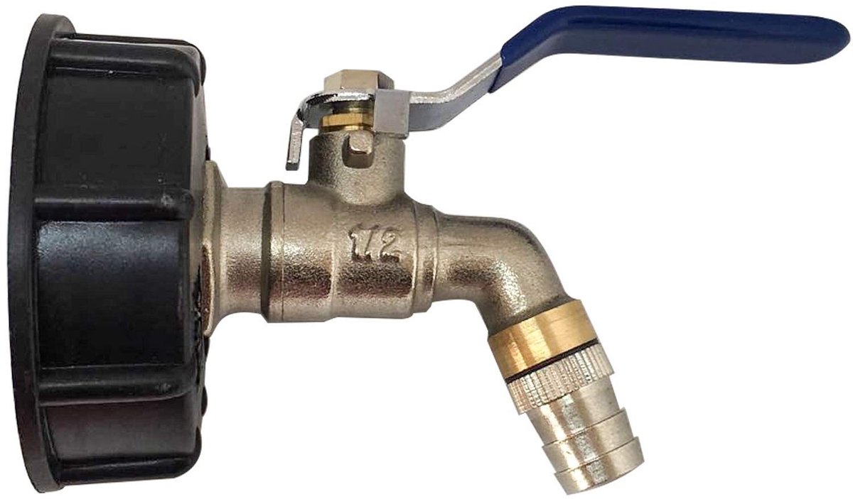 Allecto - Tank Adapter - Tote Tank Drain Adapter - Hoogwaardig materiaal - Metaal - 3/4" Hose Fitting - Geschikt voor tonklep - Kleur: ...