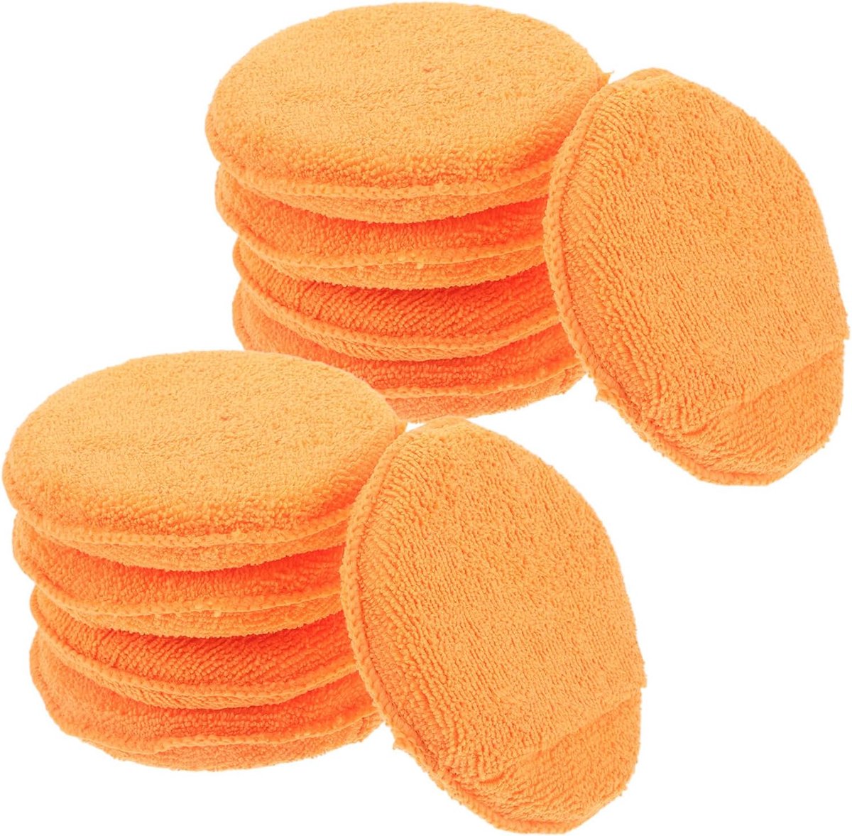 Microvezel Applicator Sponzen - Polijst Spons - Auto Onderhoud - Ergonomische Grip - 10 Stuks - Oranje