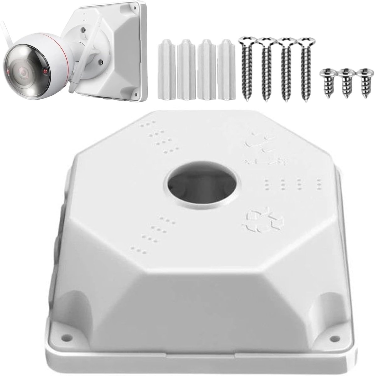 Camera Aansluitdoos - Verdeelbox Behuizing - Kabelbeheer Camera - Tijdbesparend Ontwerp - 13 cm - Wit