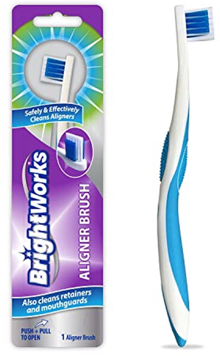 Aligner Borstel - Mondhygiëne Hulpmiddel - Tandheelkundige Reiniging - Speciaal Ontworpen Borstels - Pack van 3 - Blauw