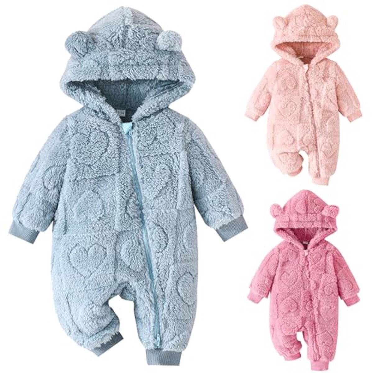 Baby Sneeuwpak - Fleece Jumpsuit - Warm Blijven - Dubbele Ritssluiting - Pasgeboren - Beige