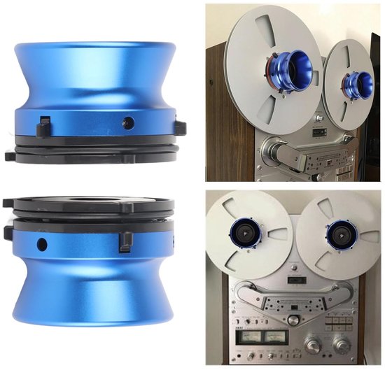 Golden crown Hub Adapters - Tape Reel Adapter - Aluminiumlegering - Blauw - Voor reel to reel recorders - Compact en sterk van Merkloos — afbeelding 4