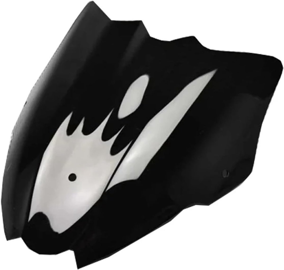Motor Windscherm - Voorruit Deflector - Bescherming Motorrijder - Dubbele Kromming - 28 cm Hoogte - Zwart