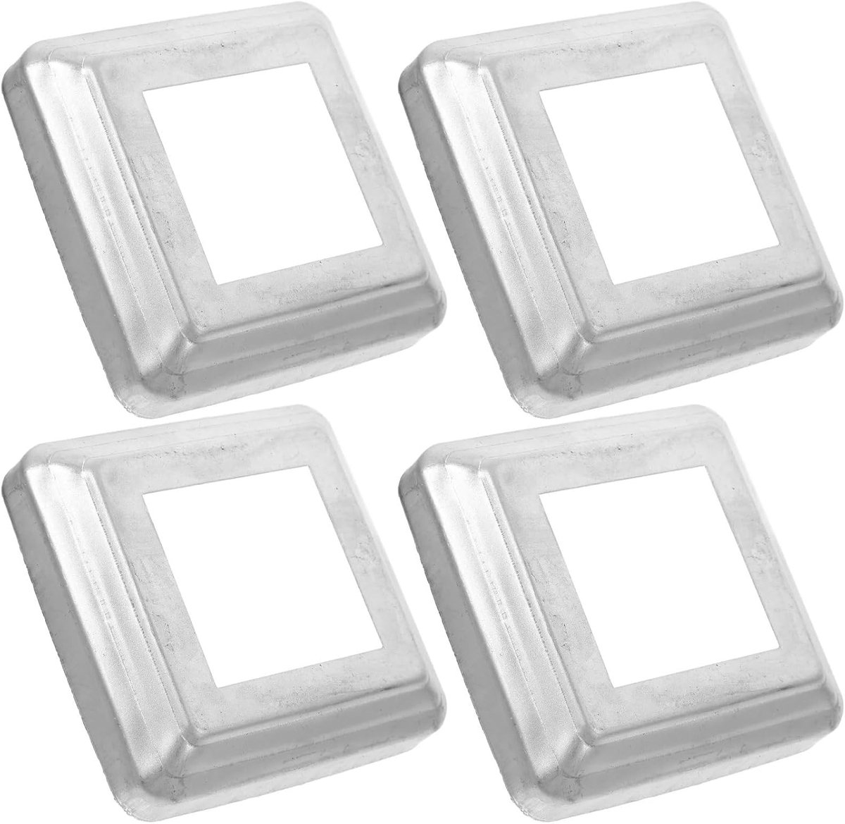 Leuningvoet Afdekking - Paal Trim - Constructie Beschermen - Voorkomt Waterophoping - 9.5 x 5.1 cm - Zilver