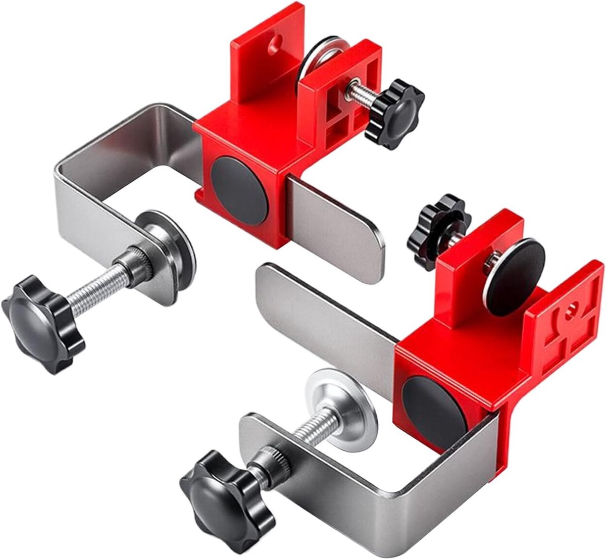 Kast montage gereedschap - Lade frontklem - Meubel installatie - Verstelbaar frame - 2 stuks - Rood zilver