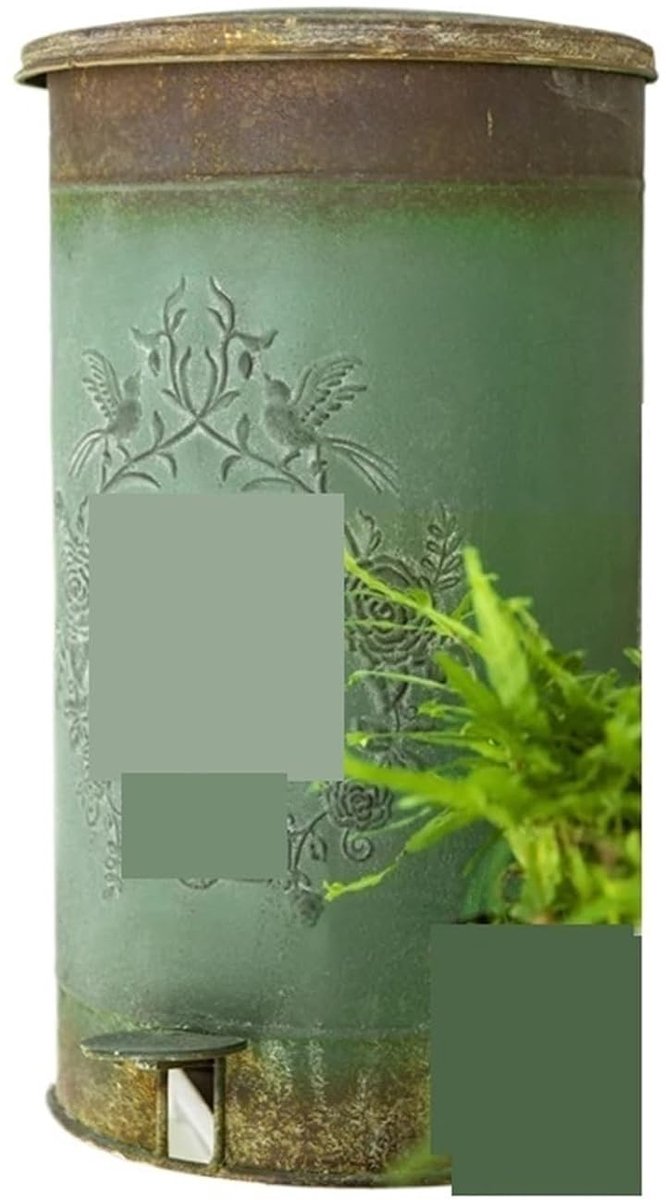 Tuinvuilnisbak - Afvalbak buiten - Afvalbeheer tuin - Verwijderbaar deksel - 45 cm hoog - Bos groen