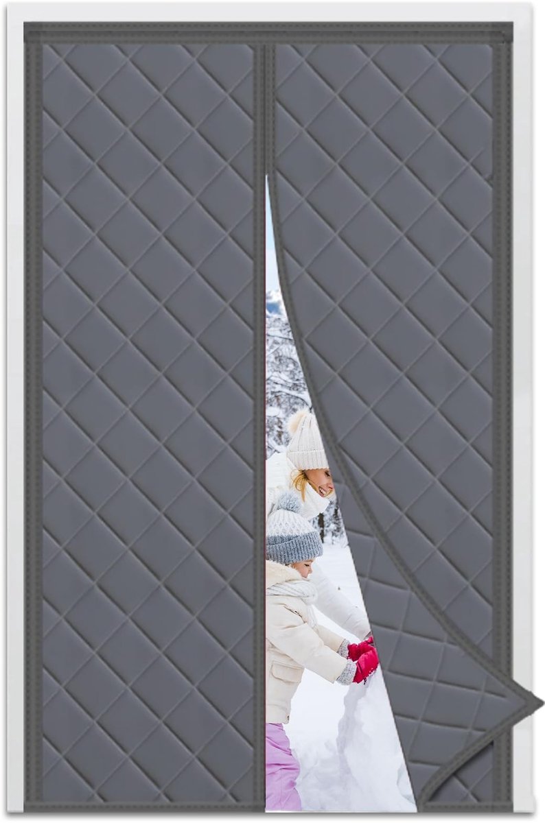 Dailygoods- Deurgordijn Warmte-isolerend - Magnetisch - Thermisch - Buitendeur - 90 x 210