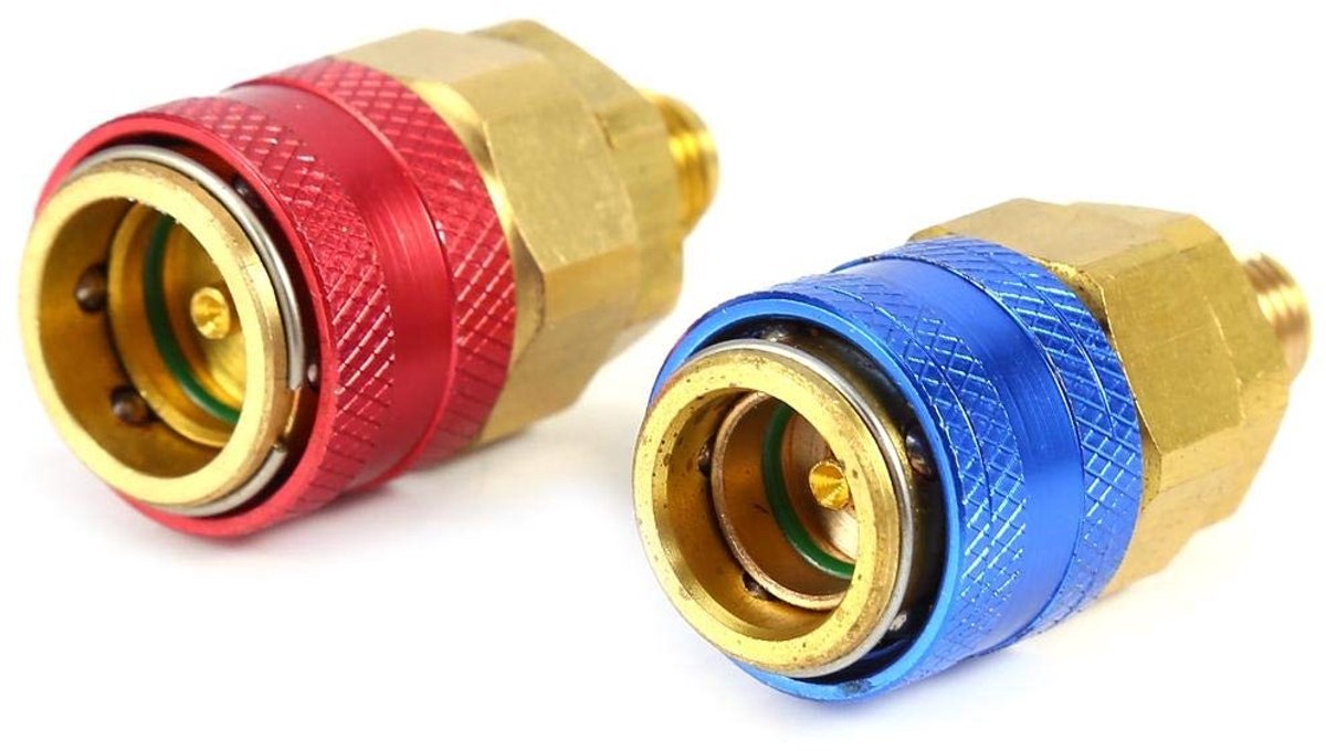 Dailygoods - Koelmiddel Quick Koppelingen - Auto Snelkoppeling Connector - Messing Adapters - R134a - Hoge en Lage Side - Geschikt voor AC systemen
