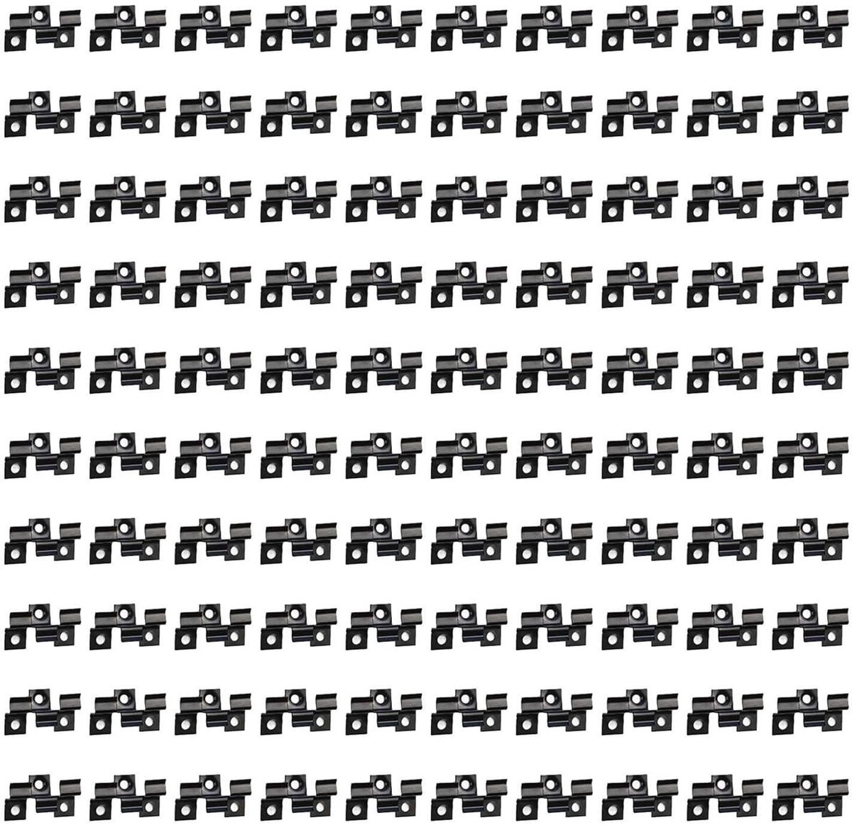 Bevestigingsclips Composietplanken - Verborgen Montage - Terras Bouwen - Roestvrij Zwart Design - 100 Stuks - Zwart