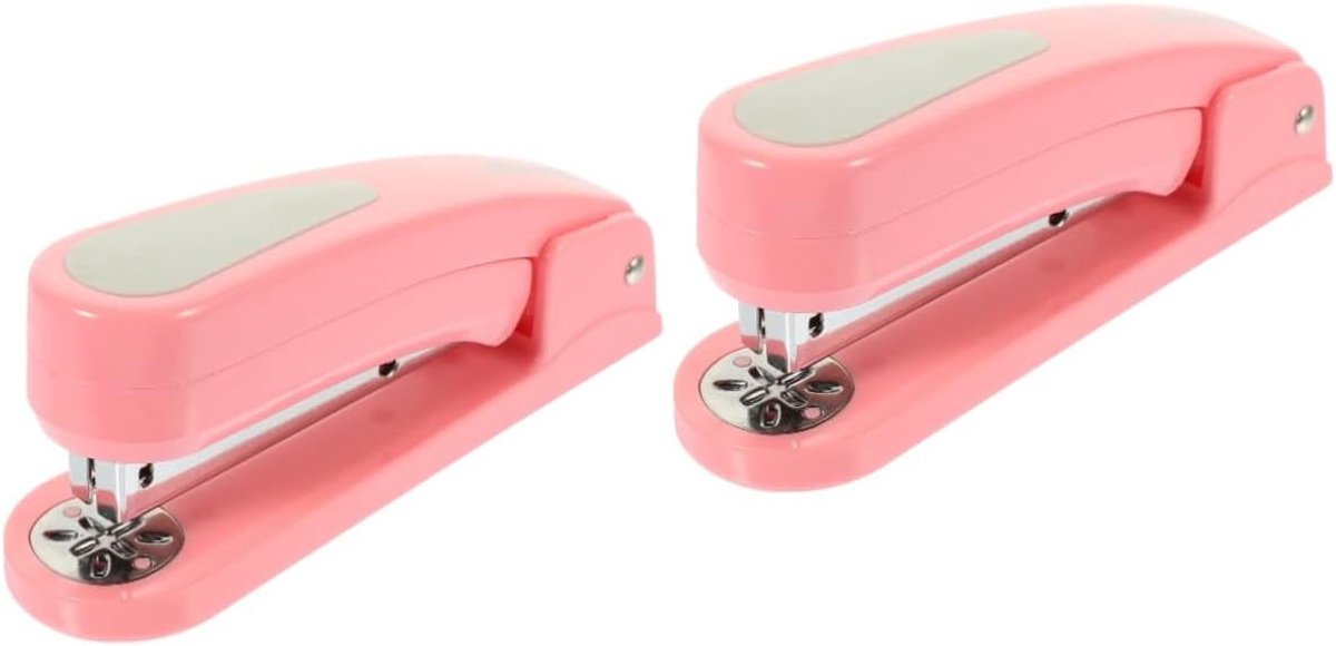 Nietmachine Set - Bureau Nietmachine - Papier Binden - Draaibare Arm - 14 cm Lengte - Roze