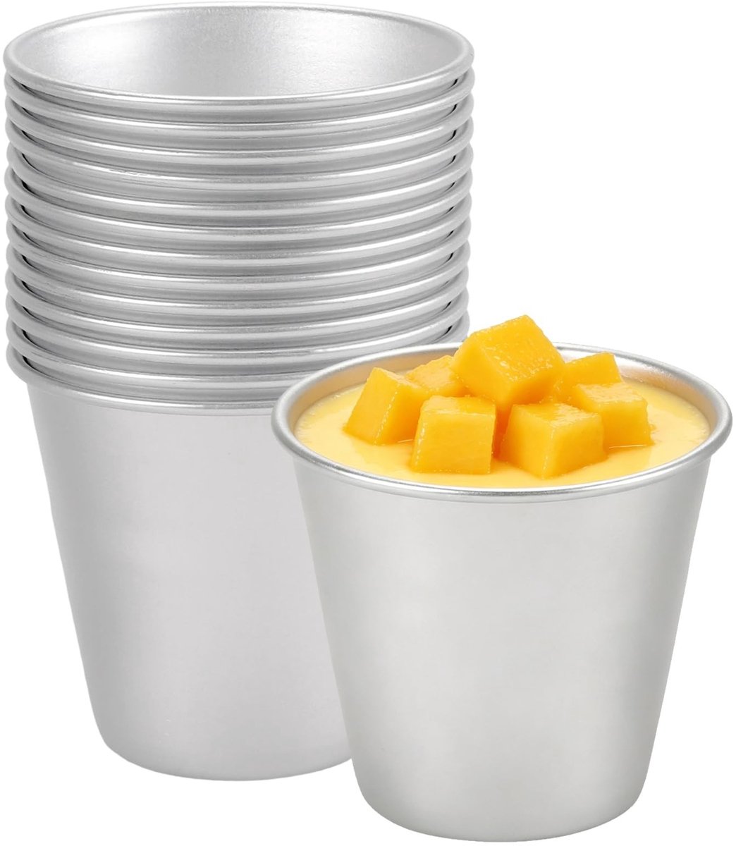 Dailygoods- Dariole Mallen Set van 14 - Aluminium - Antiaanbaklaag - 220 ml - 8 x 4,8 x 7,2 cm - Ideaal voor Puddingen/Desserts - Bakvormen