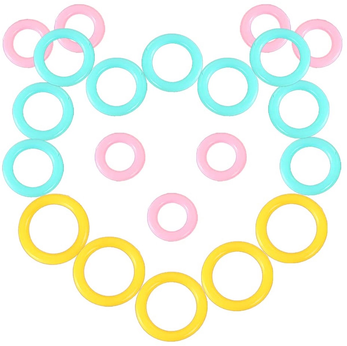 Dailygoods - Maasmarkering 300 stuks maasringen markers mesh teller gehaakt mesh markers breien ring naaldclip kunststof rijenmarkering voor breigereedschap DIY (3 maten)