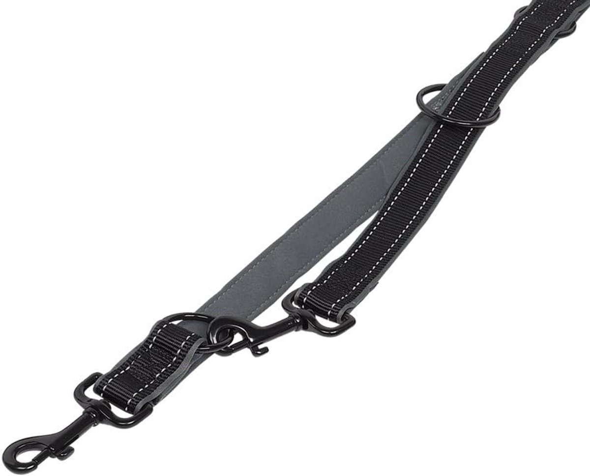 Hondenlijn - Trainingslijn Hond - Veilig Uitlaten - Drievoudig Verstelbaar - 200 x 1.5 cm - Zwart Grijs