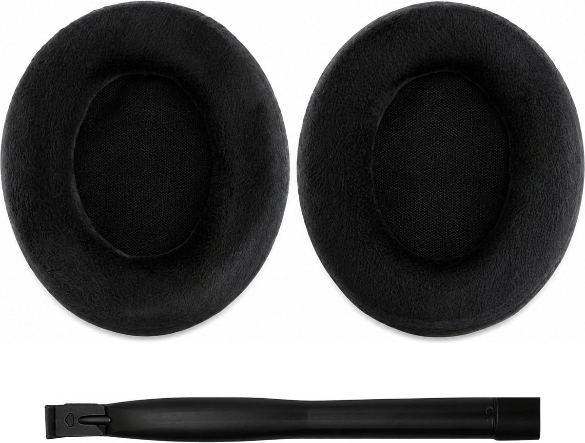 Set Oorkussens voor AKG Koptelefoon - K240 Oorkussen - K240/K240S/K240 MKII/K241/K270/K271/K271 MKII/K52/K72/K92/K550/K551/K553/M220 - Fleece met Schuimvulling - Zwart