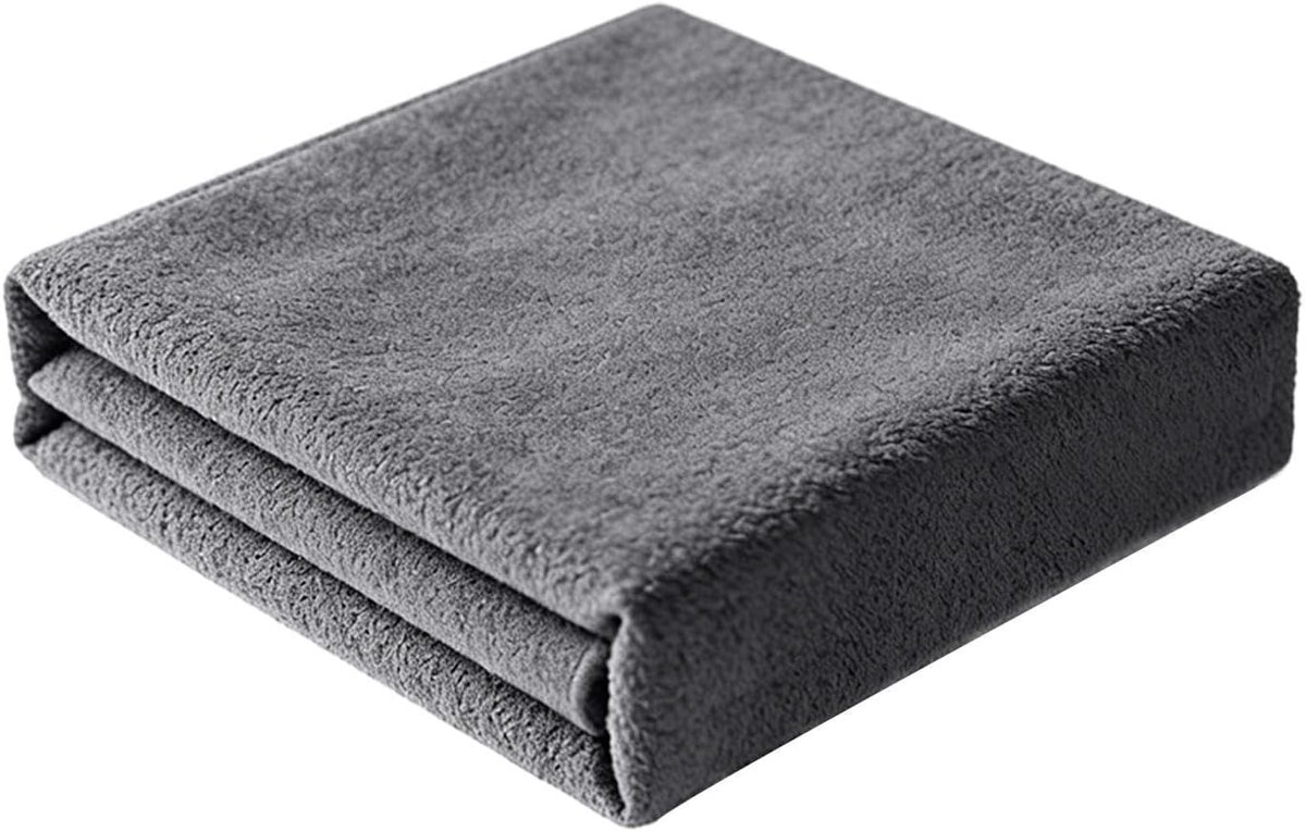 Autodoeken Set - Microvezeldoeken - Voertuigonderhoud - Dubbelzijdig Pluisvrij - 40x40 cm - Grijs