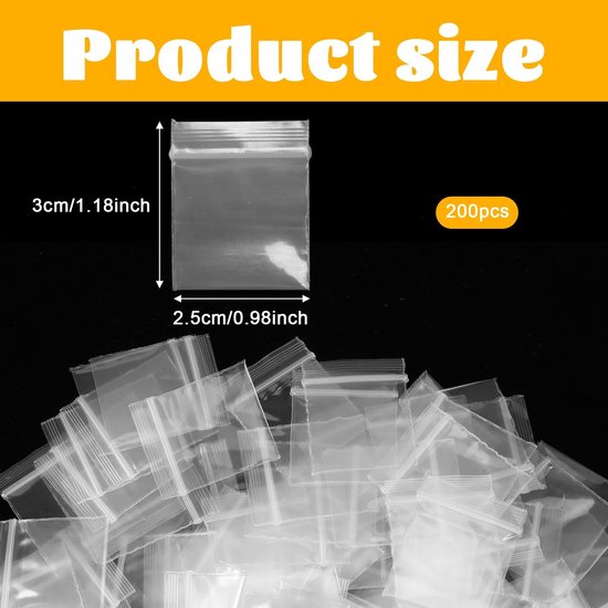 Dailygoods- Mini Zakjes 200 Stuks - Transparante Zakjes - Herbruikbare Zakjes - Sluitzakjes - Opslagzakjes - Duurzaam Materiaal - Ziplock Bags van Dailygoods — afbeelding 4