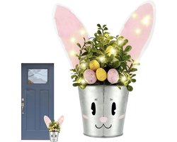 Plantenbak met verlichting - Sierpot decoratief - Feestelijke decoratie - Warm sfeervol licht - 27 x 17 x 9 cm