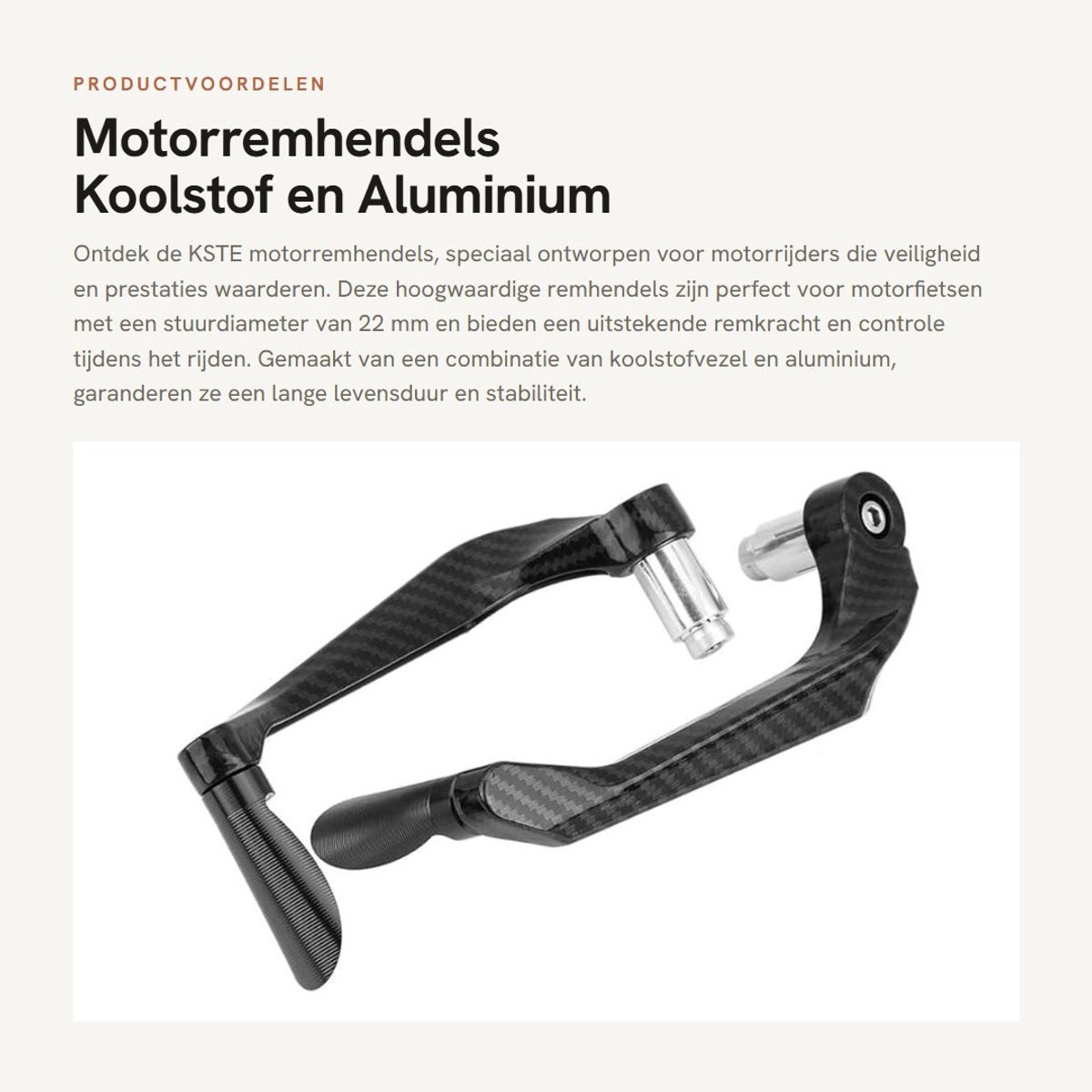 Dailygoods- Remhendels Hoogwaardige Koolstof - Remhendel Motorfiets - Remhendel Stuur - Roestvrij - Waterdicht - Eenvoudig te Installeren - Motorhendels