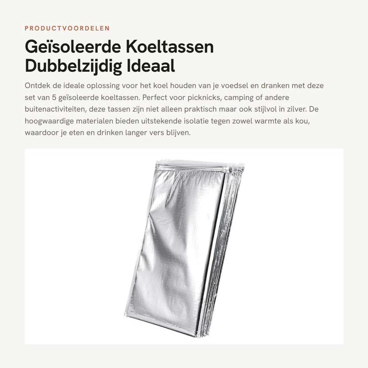 Dailygoods- Koeltassen Set van 3 Stuks - Geïsoleerde Zak - Thermisch - Duurzaam Materiaal - Vochtbestendig - 30 x 35 cm - Koeltas