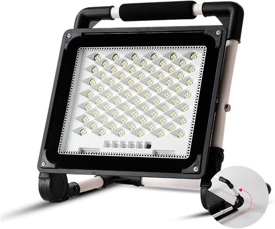 LED Schijnwerper - Werklamp Projector - Outdoor Verlichting - Oplaadbaar Waterdicht - 400W - Zwart