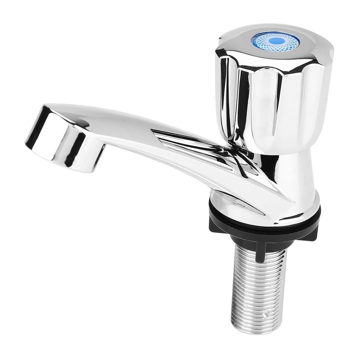 Dailygoods- Wastafelkraan Enkele Handgreep - Koudwaterkraan - Watersproeier - Verchroomde Kraan - Waterbesparingssysteem - Max. Draaihoek 1/4 Omwenteling - Keukenkranen
