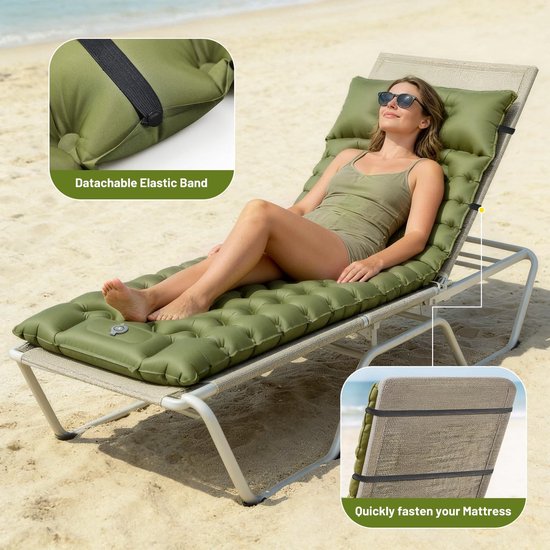 Dailygoods- Luchtmatras 1 Persoon - Opblaasbare Matras met Voetpomp - Waterdicht - Compact - Ideaal voor Camping - Afmetingen 196 x 70 x 10 cm van Dailygoods — afbeelding 3